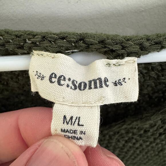 EE:Some Split Hem Open Knit Long Sleeve Sweater US Women's M/L - Picture 5 of 8